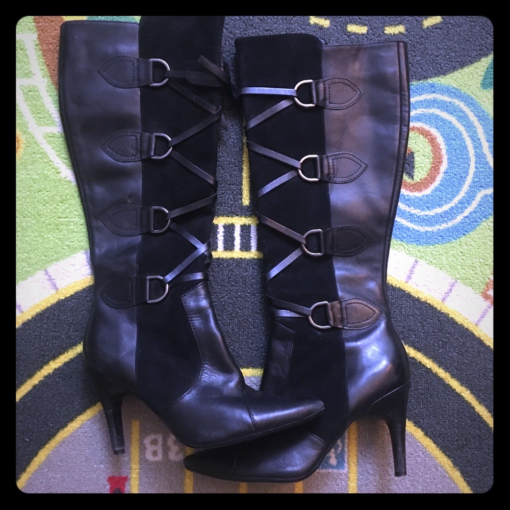 Via Spiga sz 7.5 tall black boots lace